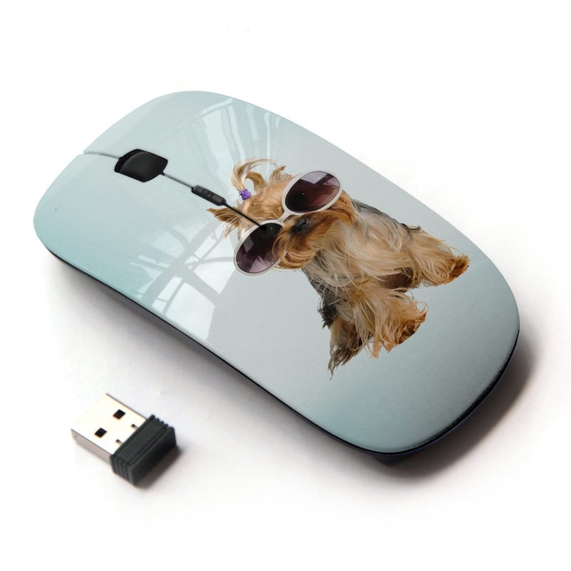 KOOLmouse ماوس KOOL [ ماوس لاسلكي بصري 2.4G [ نظارات شمسية لكلب يوركشاير تيرير ] - Image 1